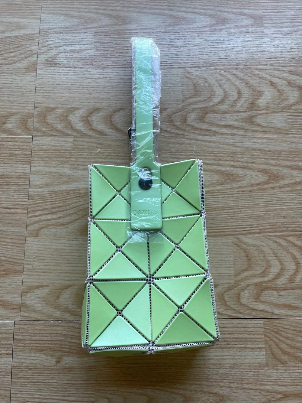 Light Green Geometric panel design bag.